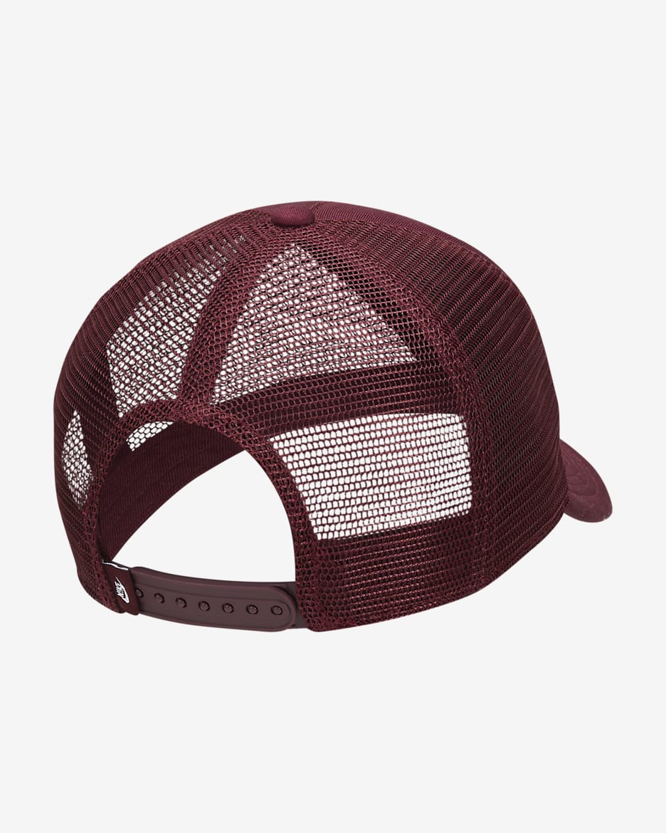 Nike Rise Cap Structured Trucker Cap - Night Maroon/Night Maroon/White