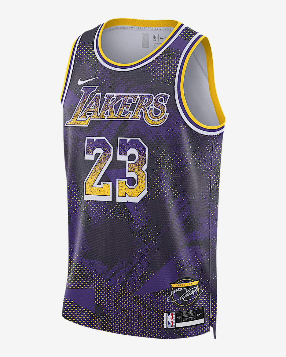 Maglia LeBron James Los Angeles Lakers 2025/26 Select Series Swingman Nike Dri-FIT NBA – Uomo - Field Purple/Bianco