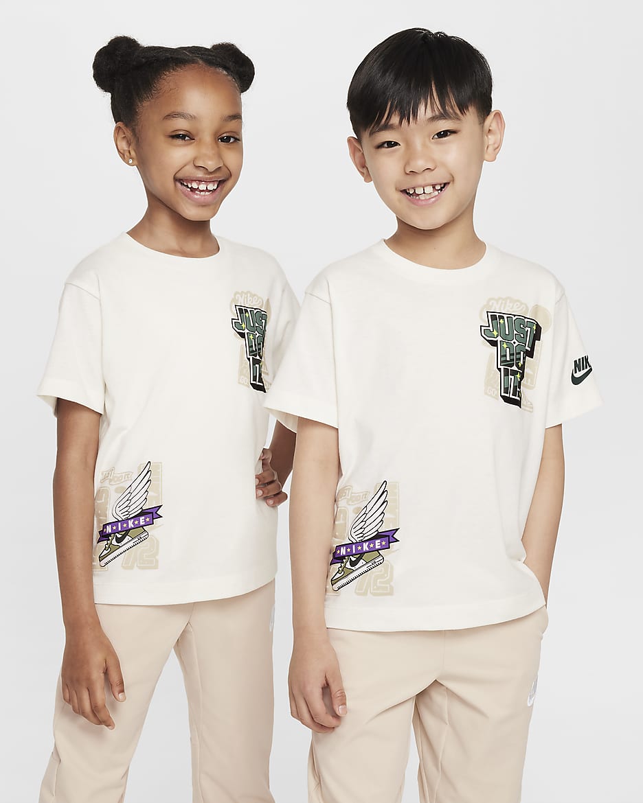 Nike Step Up Your Game Little Kids' Graphic T-Shirt - Sail