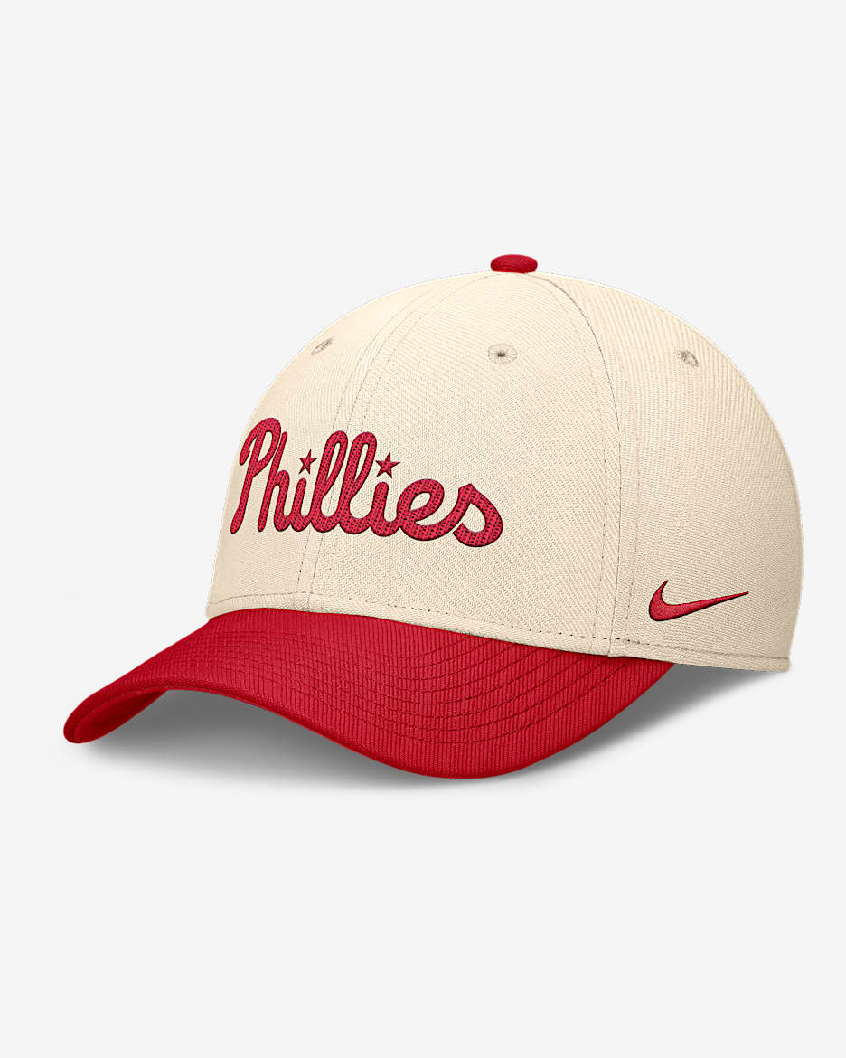 Philadelphia Phillies Statement Rise Swoosh Men's Nike Dri-FIT MLB Hat - Natural