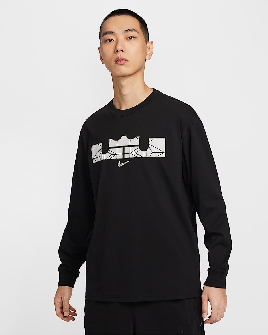 LeBron Men's Max90 Long-Sleeve Basketball T-Shirt - Black