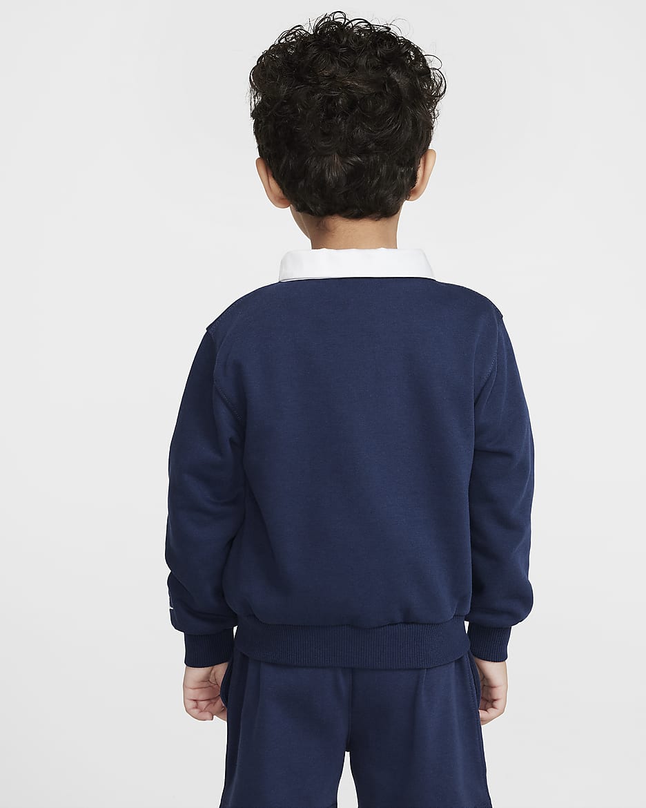 Nike Sportswear Club Toddler French Terry Long Sleeve Polo - Midnight Navy