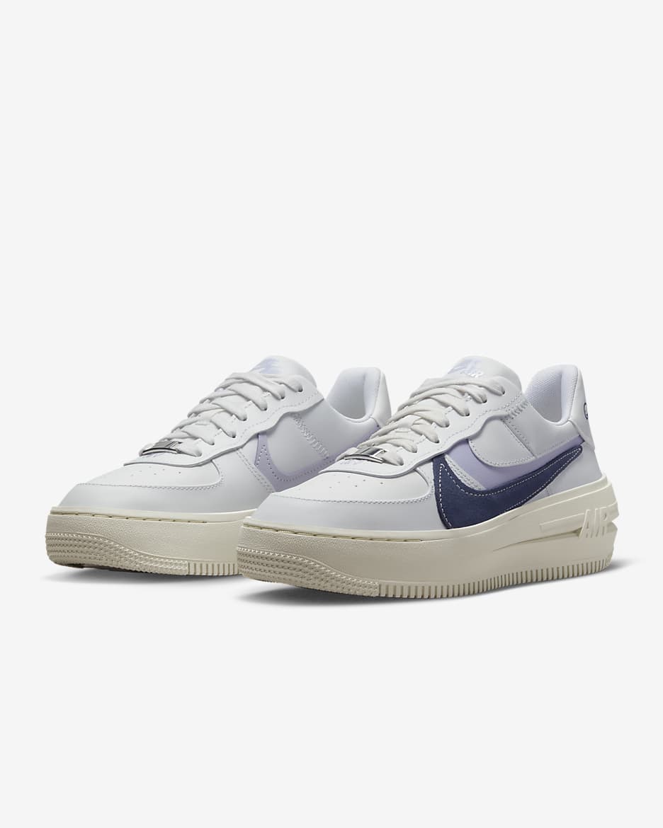 Nike Air Force 1 PLT.AF.ORM LV8 Women's Shoes - Summit White/Oxygen Purple/Sail/Midnight Navy