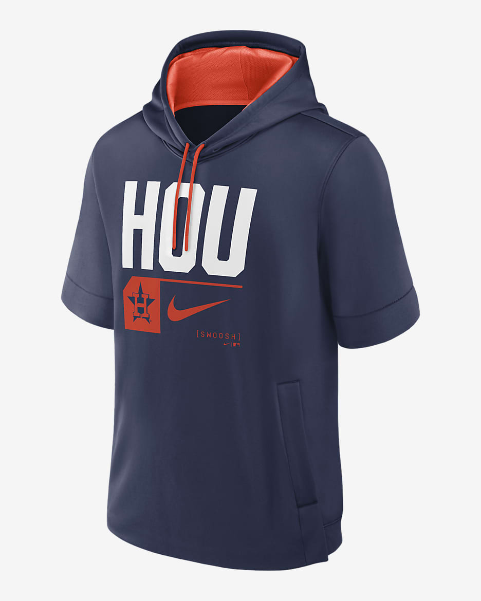 Houston Astros Tri Code Lockup Men's Nike MLB Short-Sleeve Pullover Hoodie - Navy