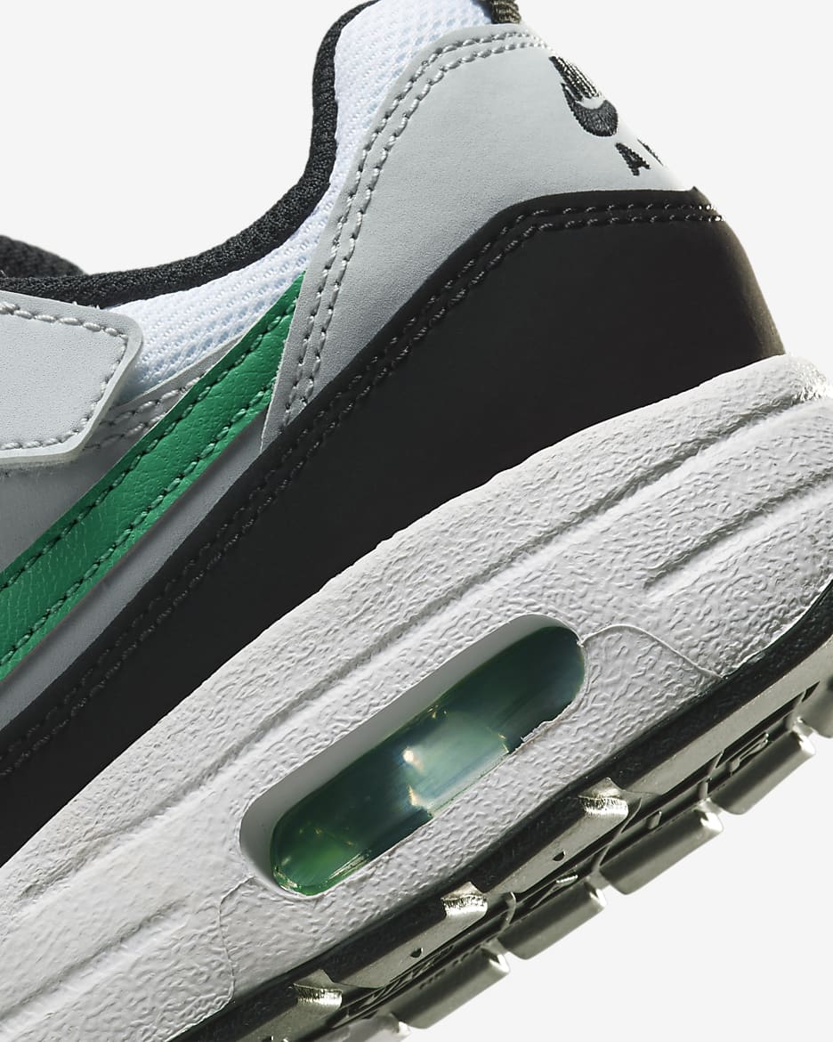 Nike Air Max 1 EasyOn Younger Kids' Shoes - White/Pure Platinum/Black/Stadium Green