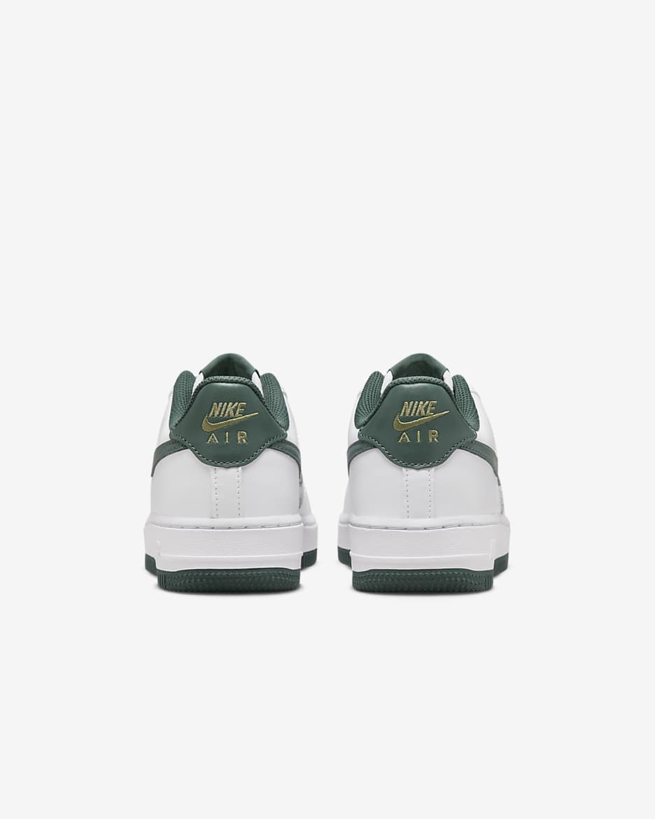 Nike Air Force 1 sko til store barn - Hvit/Oil Green/Vintage Green