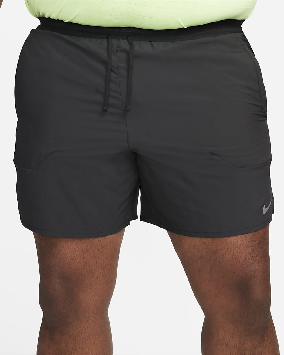 Nike Stride Men's Dri-FIT 18cm (approx.) Brief-Lined Running Shorts - Black/Black