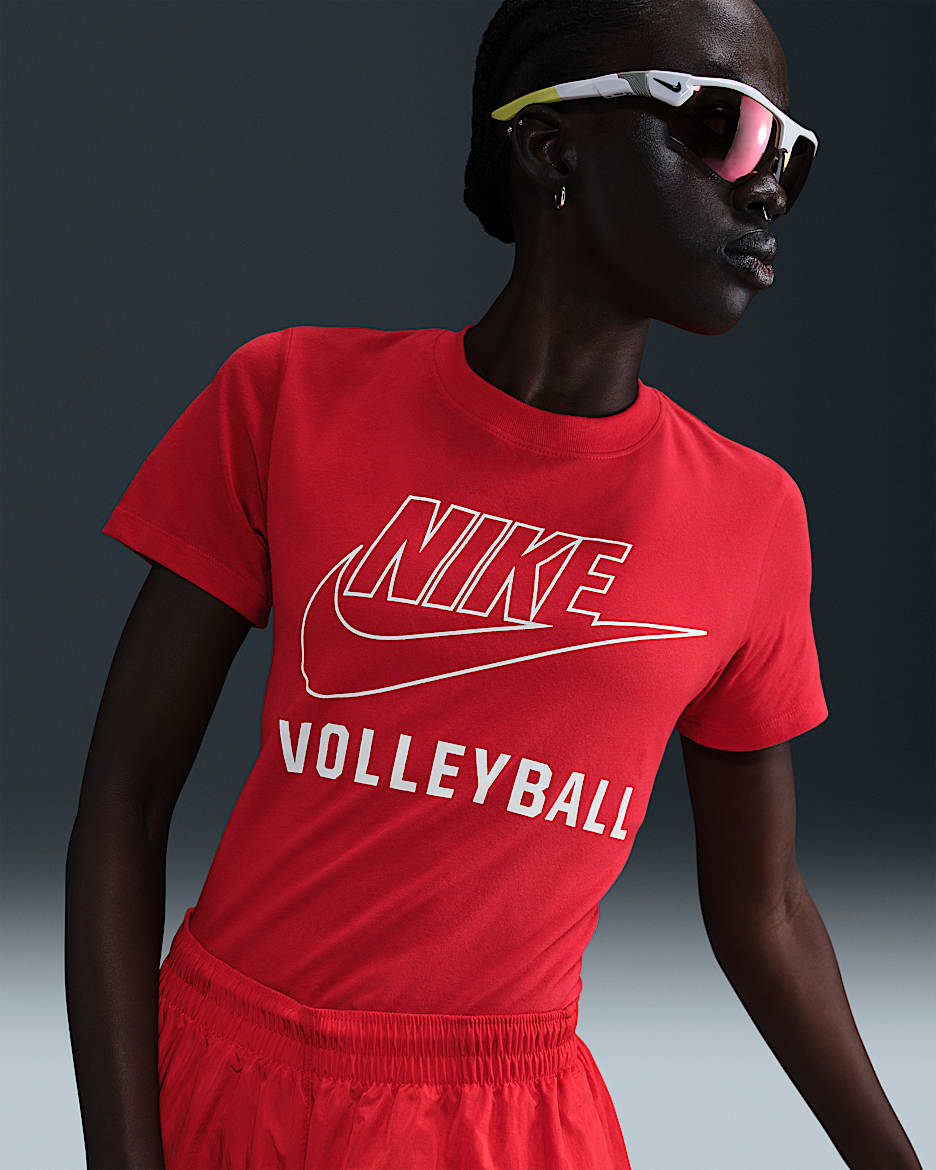 Playera de vóleibol para mujer Nike Swoosh - Rojo universitario