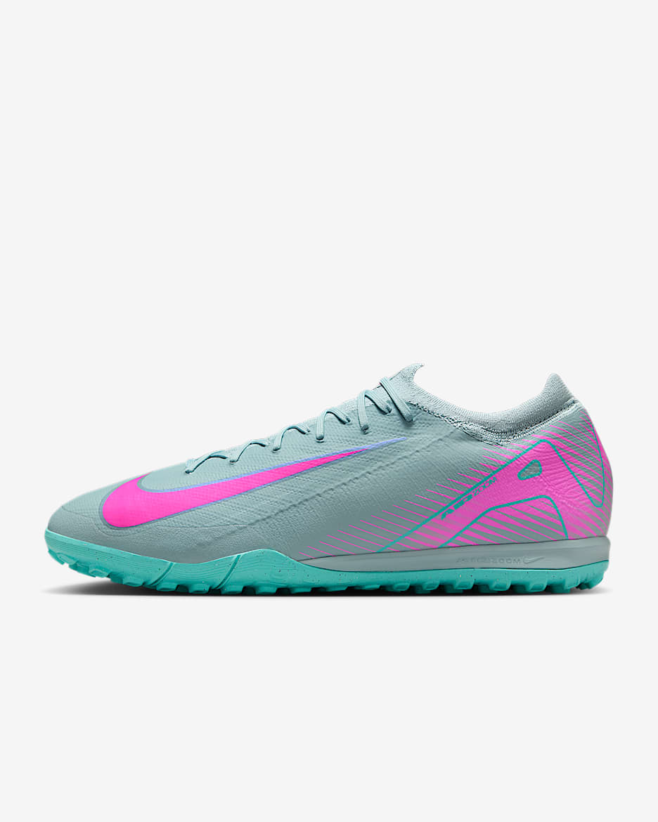 Tacos de fútbol TF de corte low Nike Mercurial Vapor 16 Pro - Cubo océano/Avalancha rosa