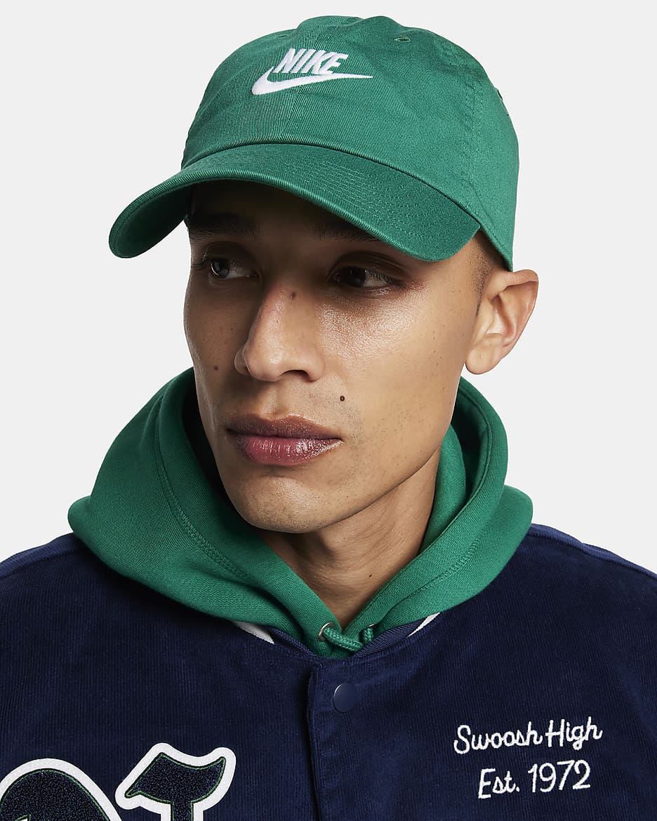 Nike Club Unstructured Futura Wash Cap - Malachite/White