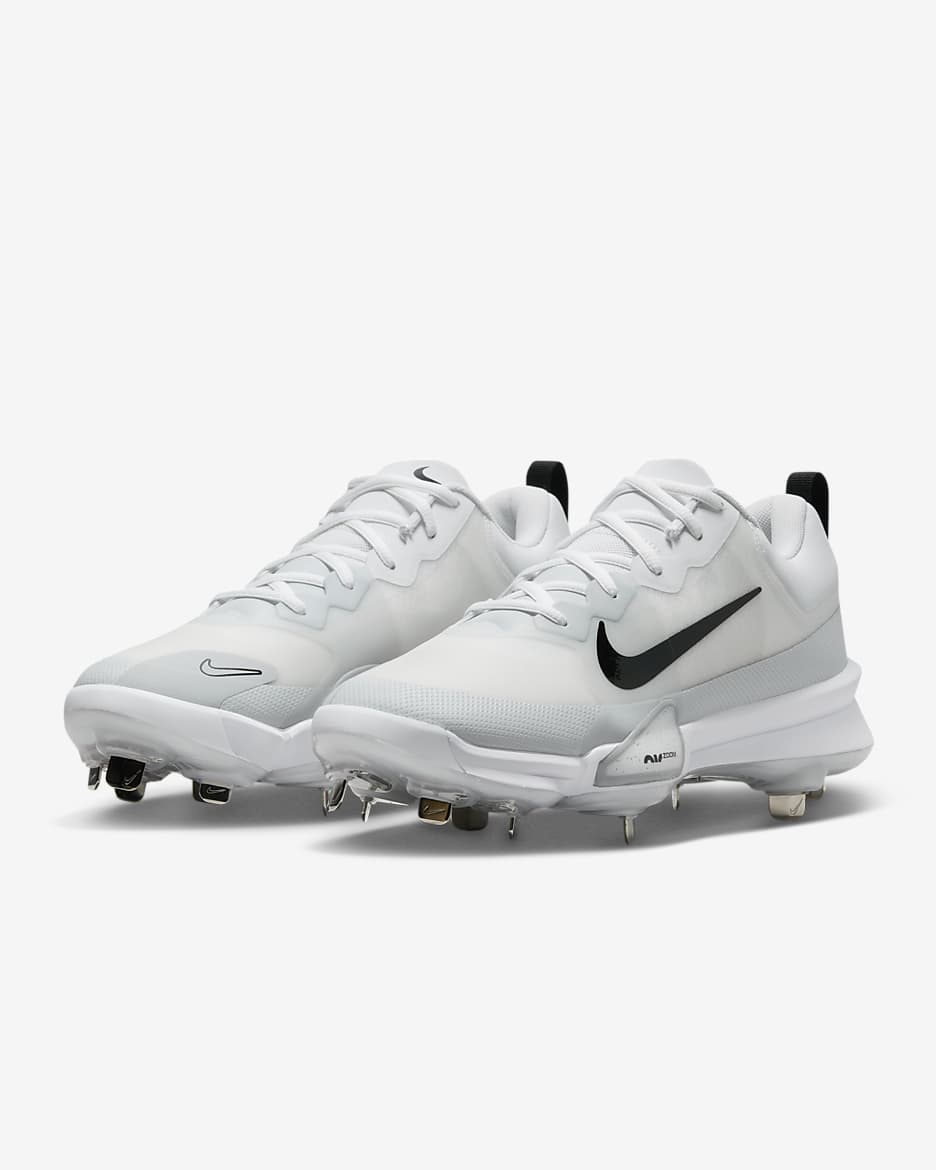 Nike Force Zoom Trout 9 Pro Baseball Cleats - White/Pure Platinum/Bright Crimson/Black