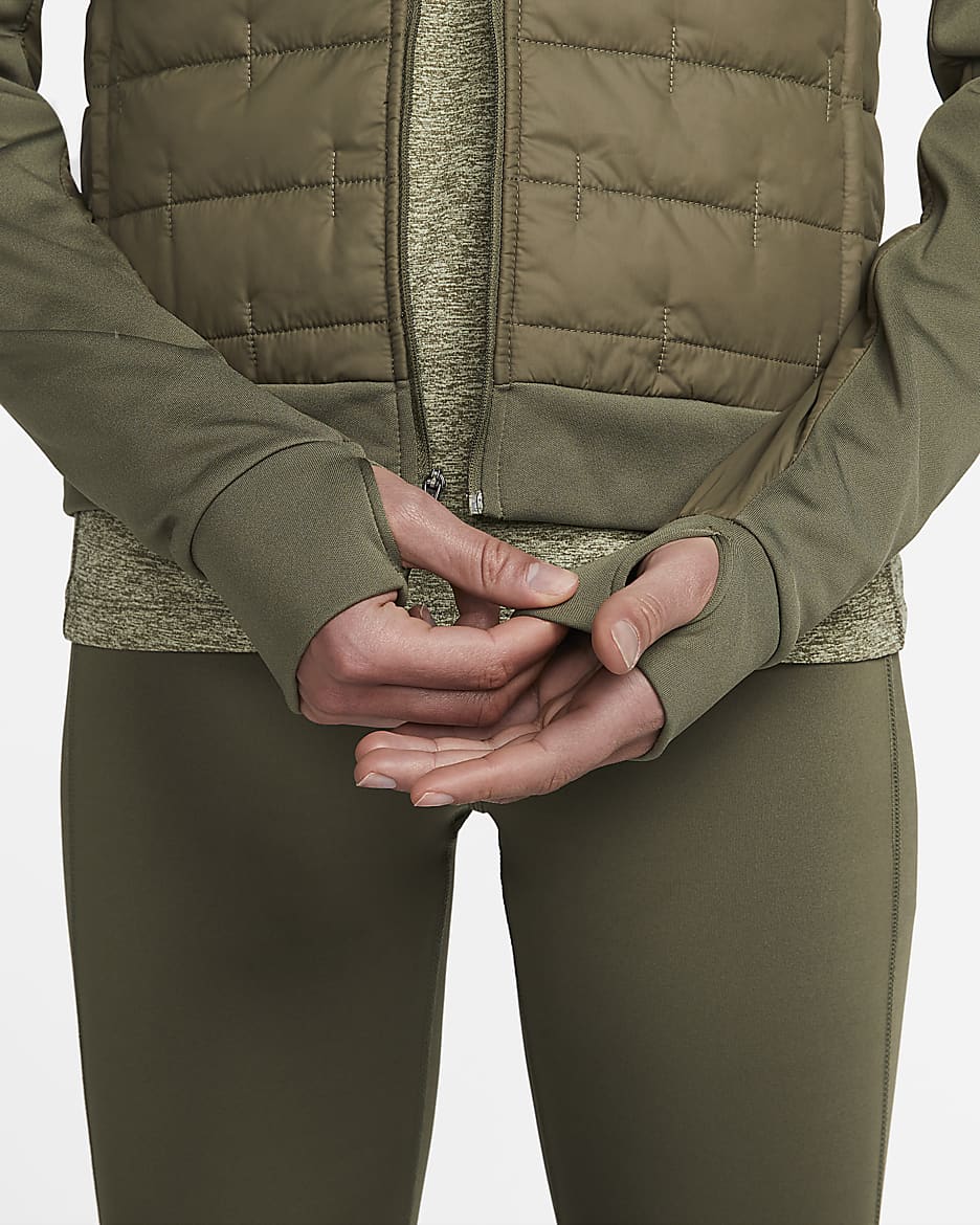 Nike Therma-FIT jakke med syntetisk fôr til dame - Medium Olive