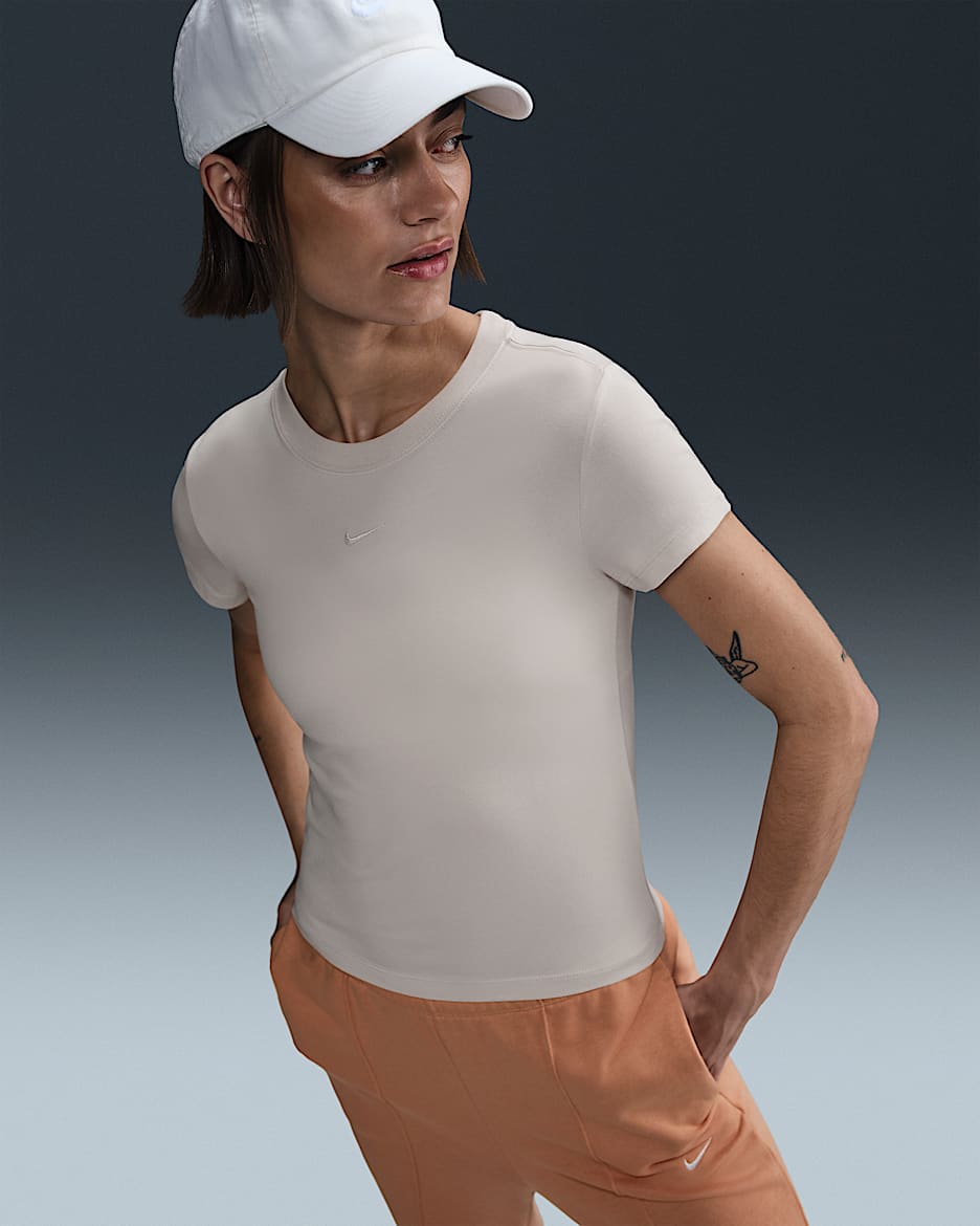 Nike Sportswear Chill Knit Women's T-Shirt - Light Orewood Brown/Light Orewood Brown
