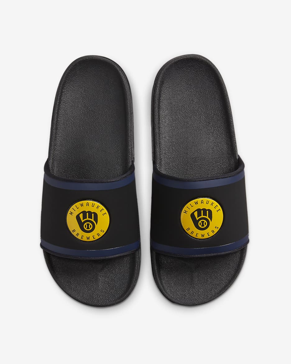 Nike Offcourt (MLB Milwaukee Brewers) Slide - Black/College Navy/Amarillo