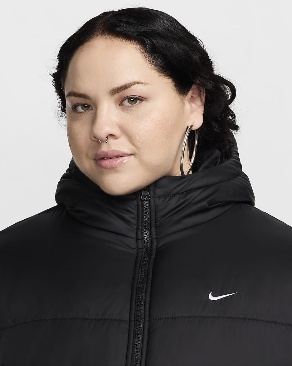 Nike Sportswear Classic Puffer Women's Therma-FIT Loose Parka (Plus Size) - Black/White