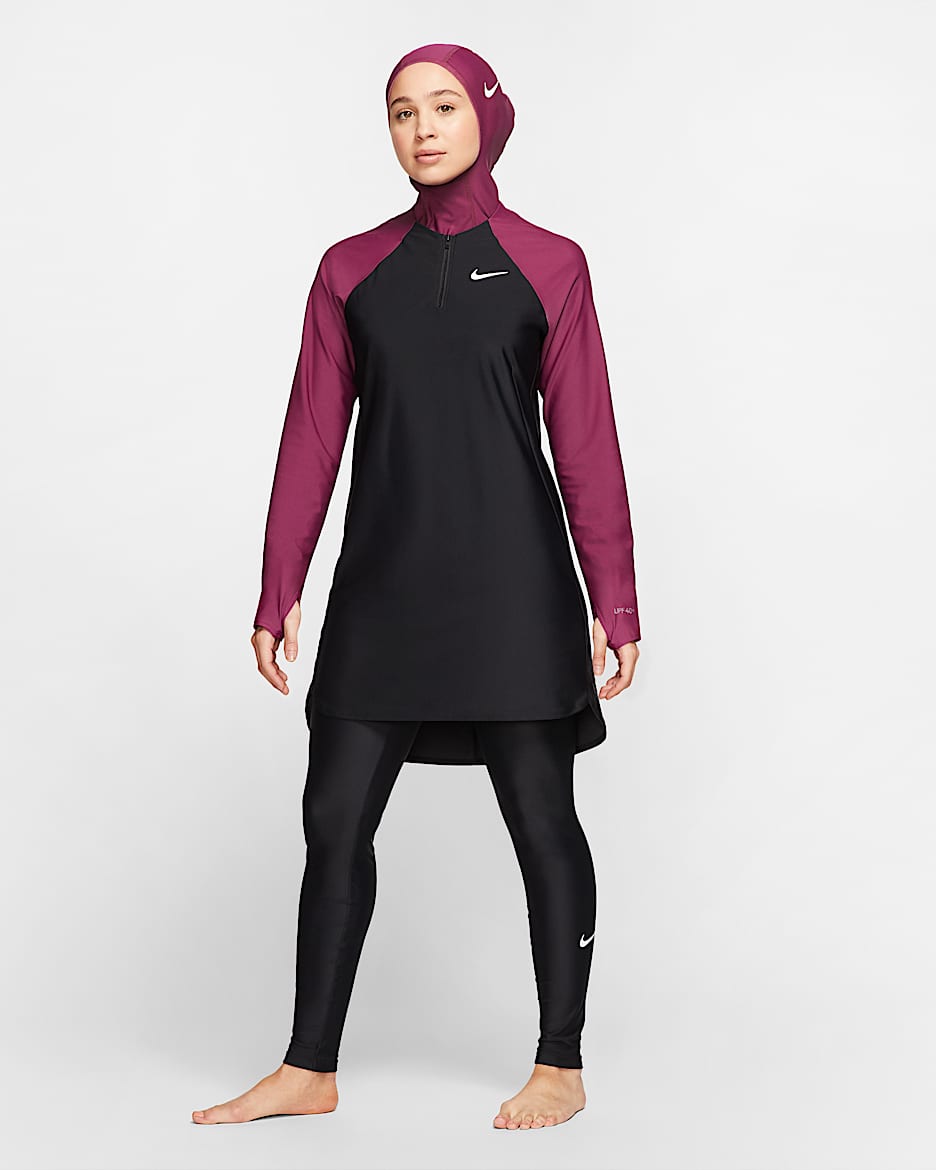 Pantalones entallados para nadar de protección completa para mujer Nike Victory - Negro