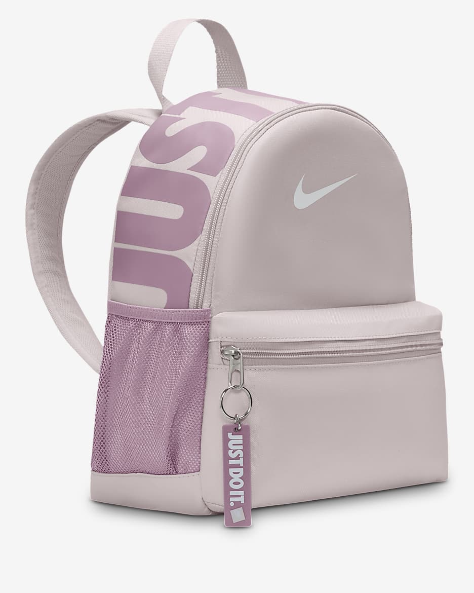 Nike Brasilia JDI-minirygsæk til børn (11 liter) - Platinum Violet/Plum Dust/hvid