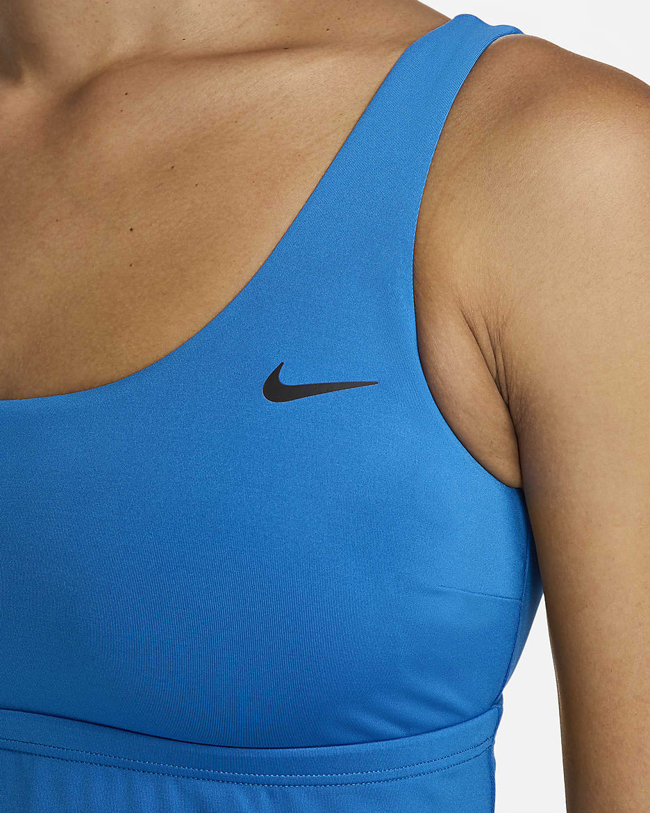 Top de traje de baño para mujer Nike Tankini - Azul foto