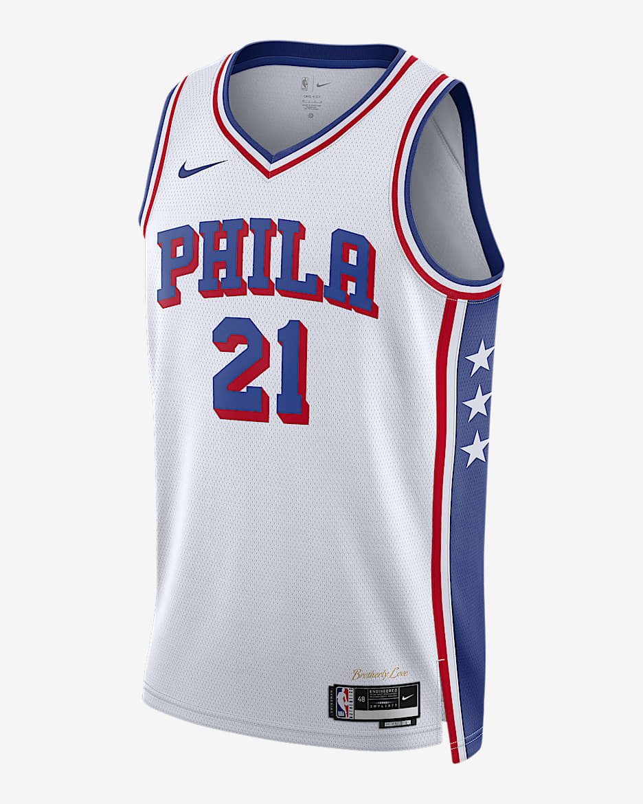 Joel Embiid Philadelphia 76ers 2023/24 Association Edition Men's Nike Dri-FIT NBA Swingman Jersey - White
