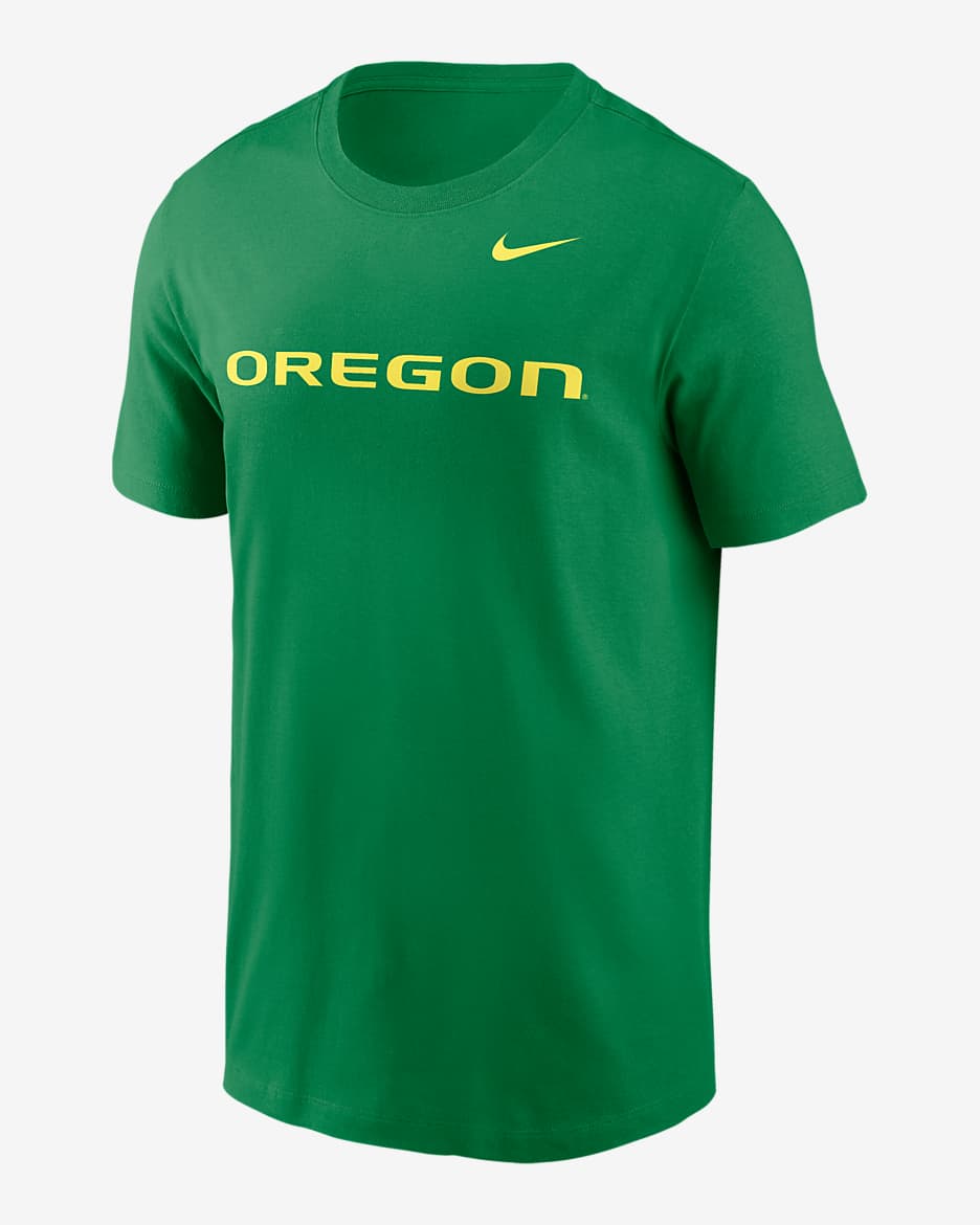 Playera universitaria Nike para hombre Oregon Ducks Primetime Wordmark - Verde