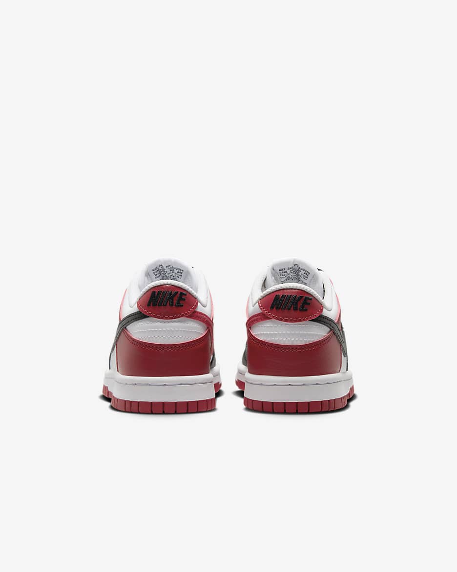 Nike Dunk Low Big Kids' Shoes - Gym Red/White/Black