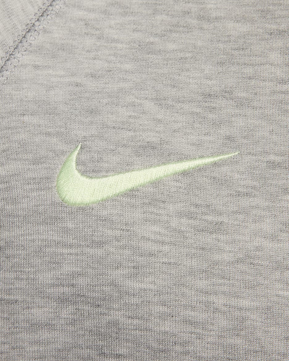 Męska piłkarska bluza z kapturem i zamkiem na całej długości Nike FC Barcelona Tech Fleece Windrunner (wersja trzecia) - Dark Grey Heather/Barely Volt