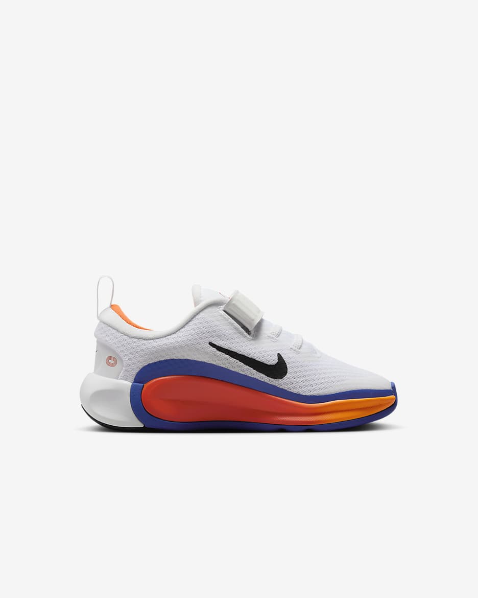 Tenis para niños de preescolar Nike Infinity Flow - Blanco/Azul astronómico/Naranja total/Negro