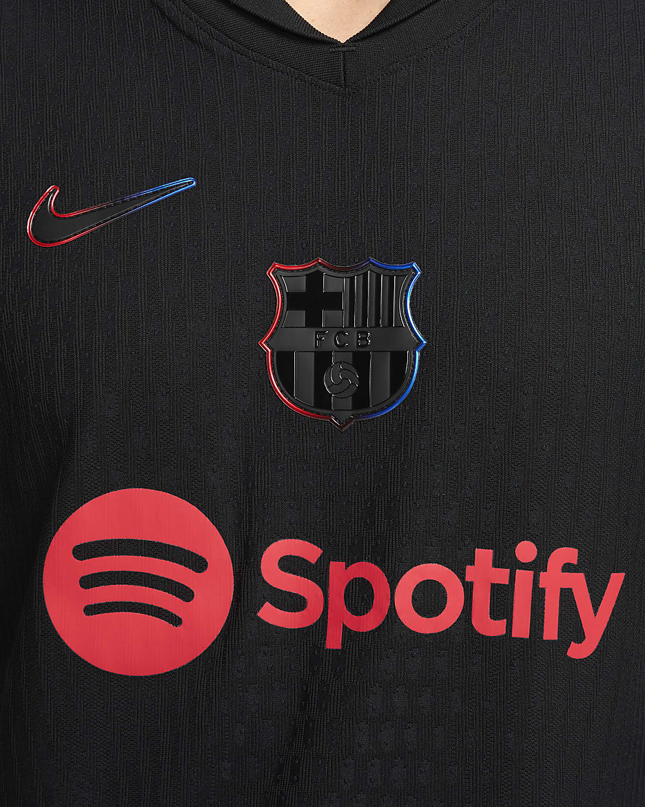 F.C. Barcelona 2024/25 Match Away Men's Nike Dri-FIT ADV Football Authentic Shirt - Black/University Red/Hyper Royal/Black