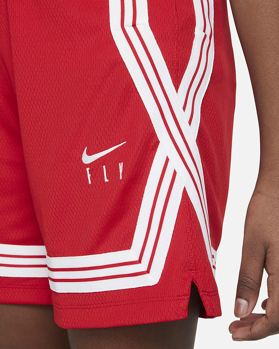 Nike Fly Crossover Big Kids' (Girls') Basketball Shorts - University Red/White/White