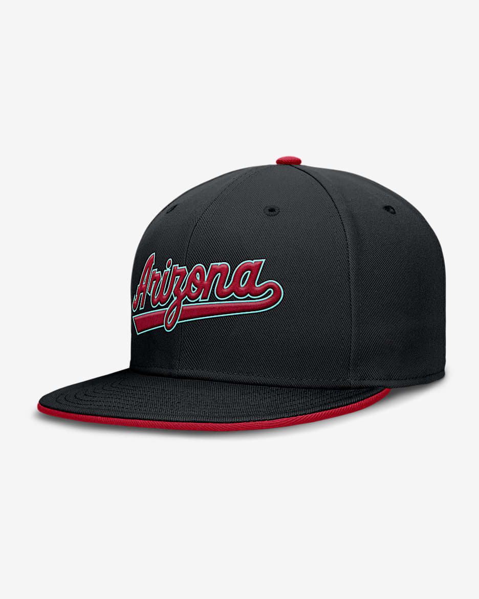 Gorra Nike Dri-FIT de la MLB ajustada para hombre Arizona Diamondbacks True - Negro