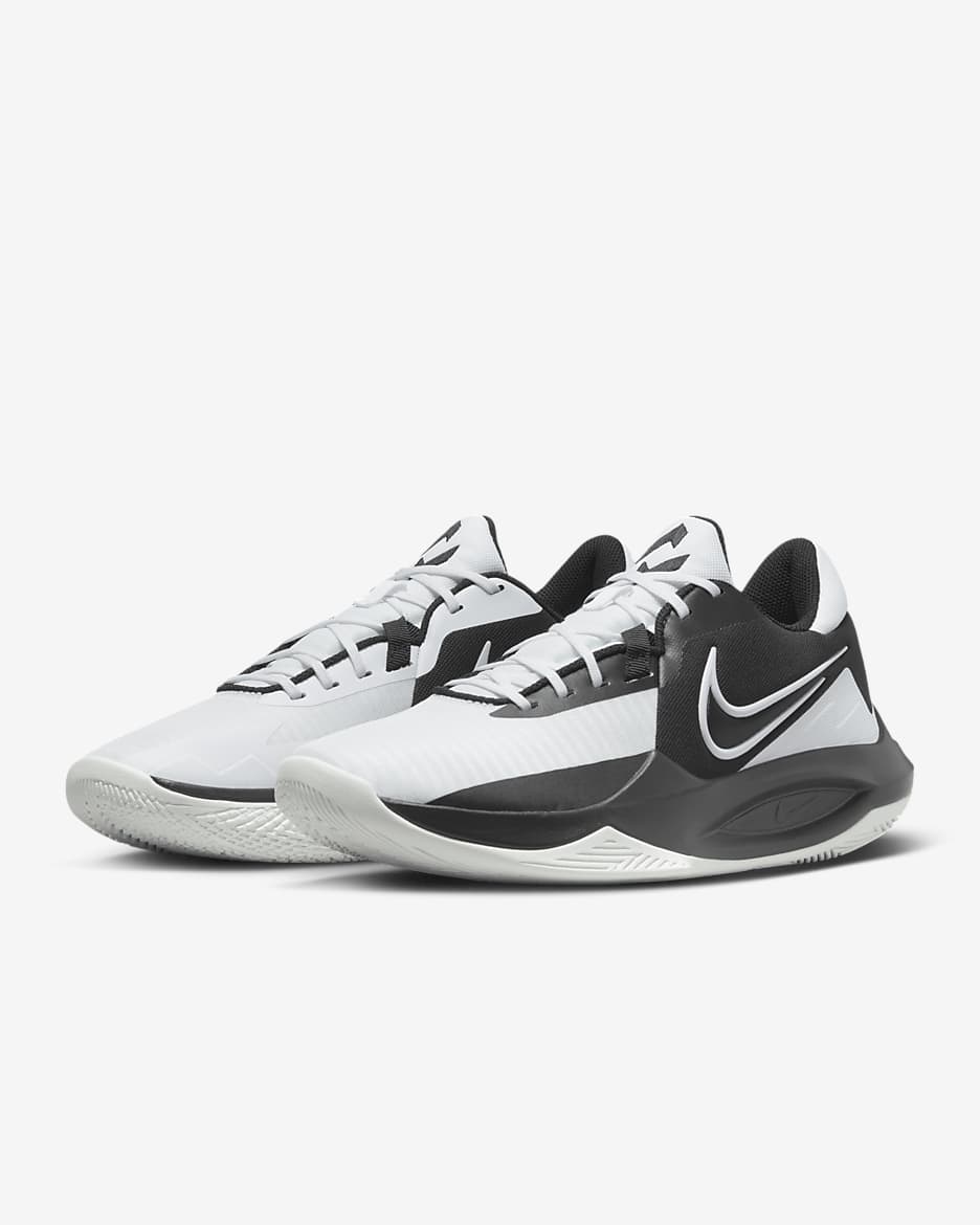 Calzado de básquetbol Nike Precision 6 - Negro/Negro/Blanco