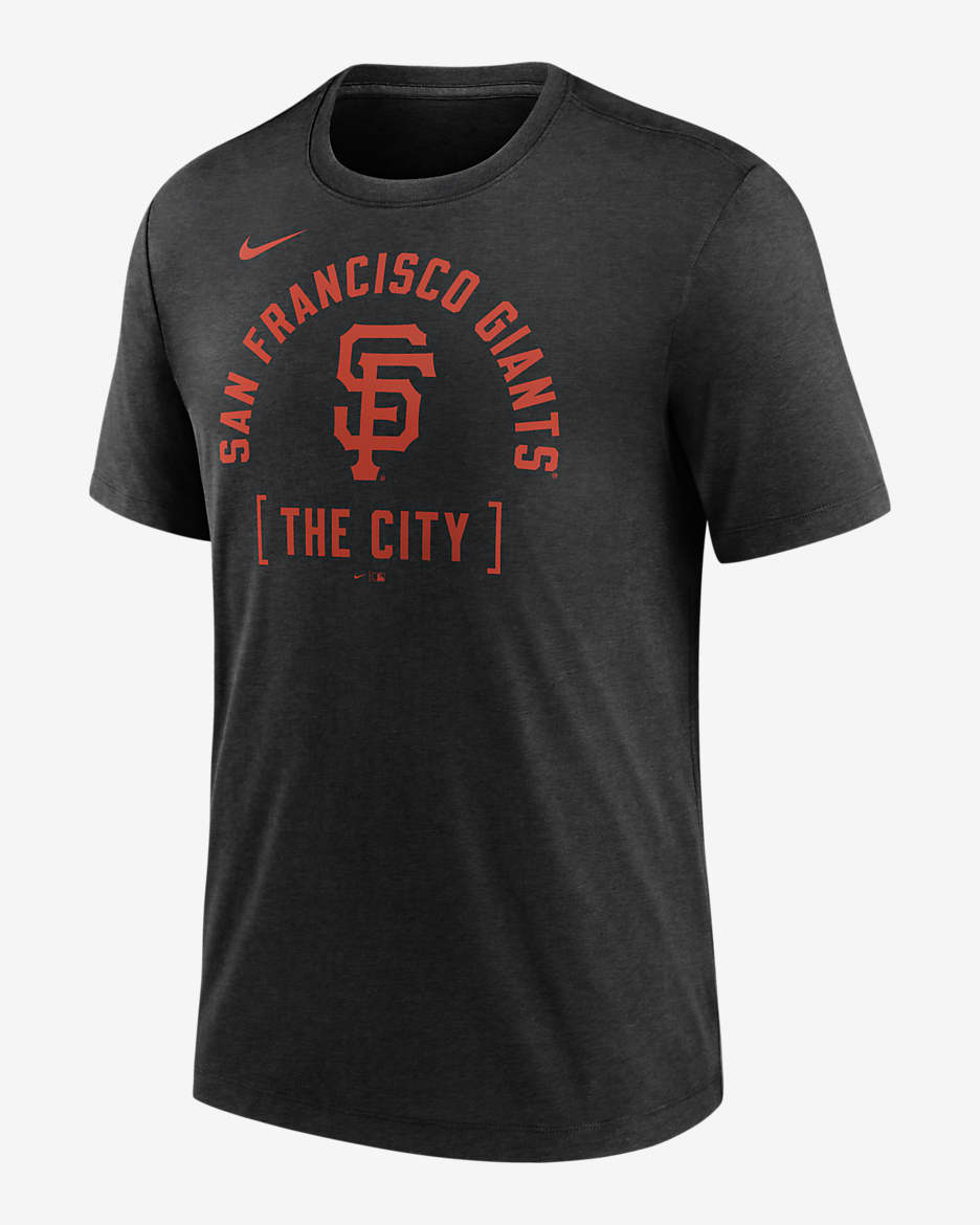 San Francisco Giants Swing Big Men's Nike MLB T-Shirt - Black Heather