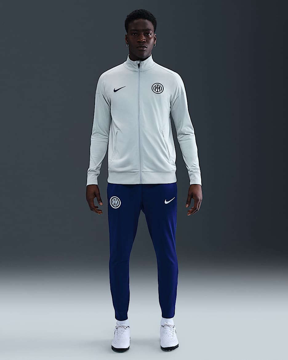 Fotbollsbyxor Inter Milan Strike Nike Dri-FIT i stickat material för män - Blue Void/Ghost Aqua/Ghost Aqua