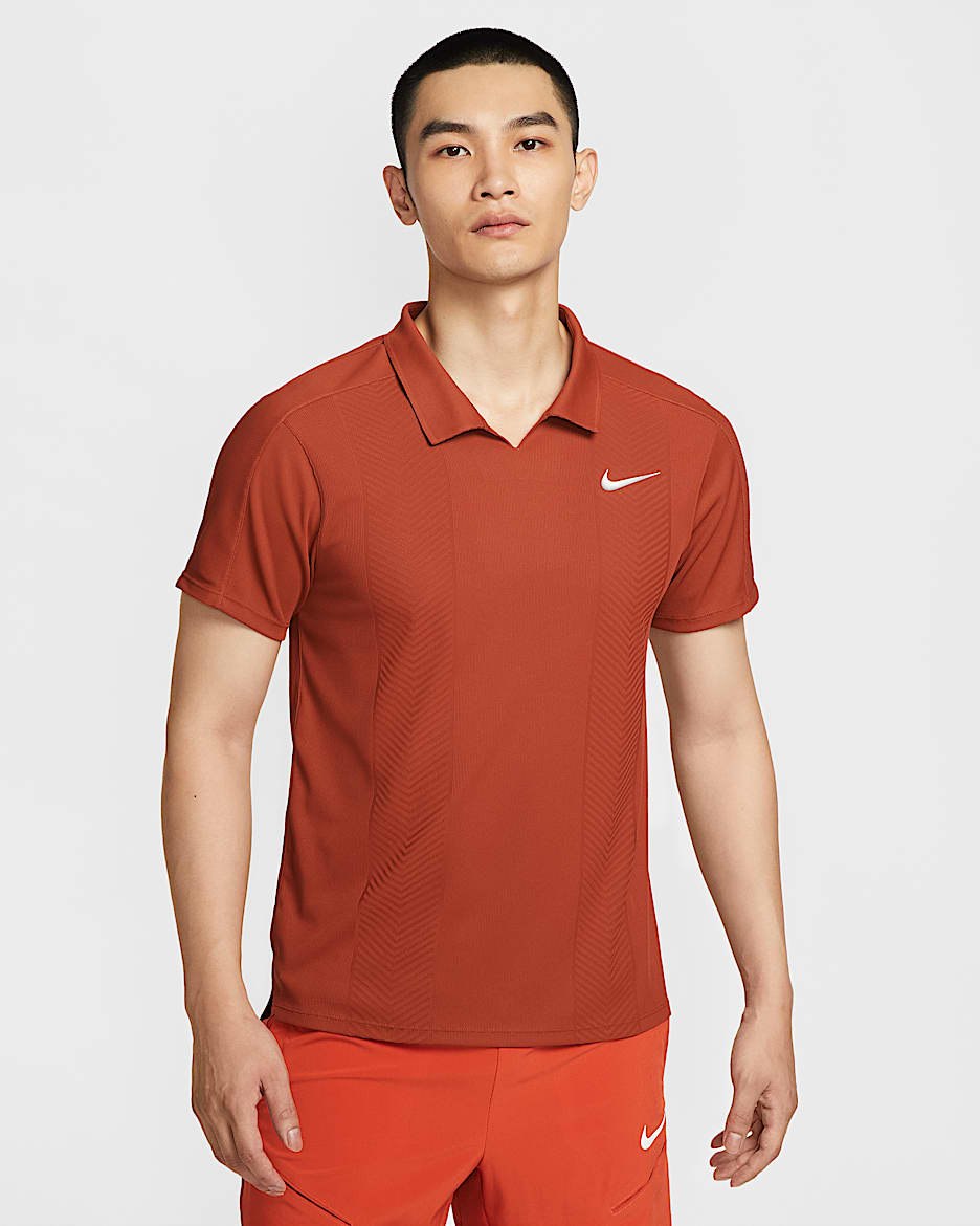 NikeCourt Slam Men's Dri-FIT ADV Tennis Polo - Rugged Orange