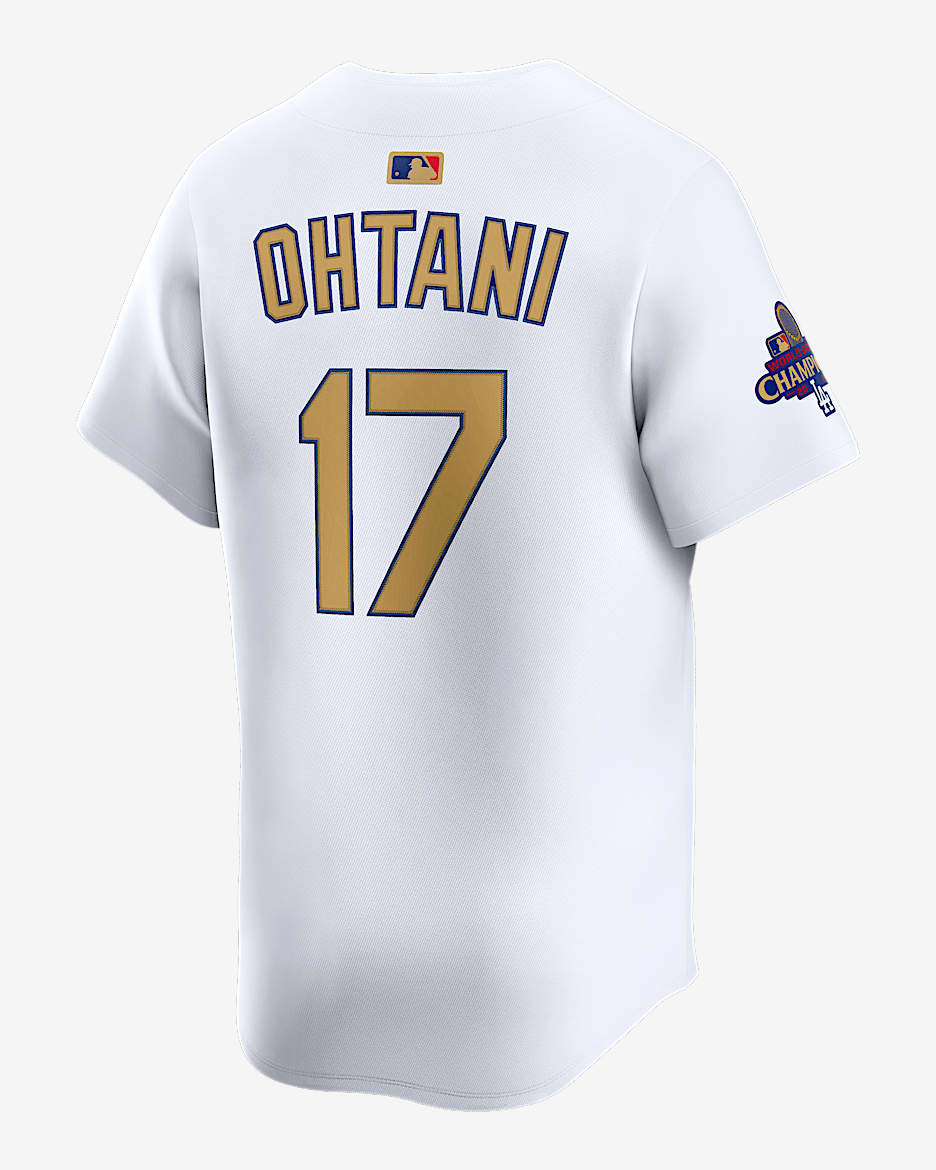 大谷 翔平 ロサンゼルス ドジャース 2024 ワールド シリーズ チャンピオンズ ゴールド メンズ ナイキ Dri-FIT ADV MLB リミテッド ユニフォーム - ホワイト