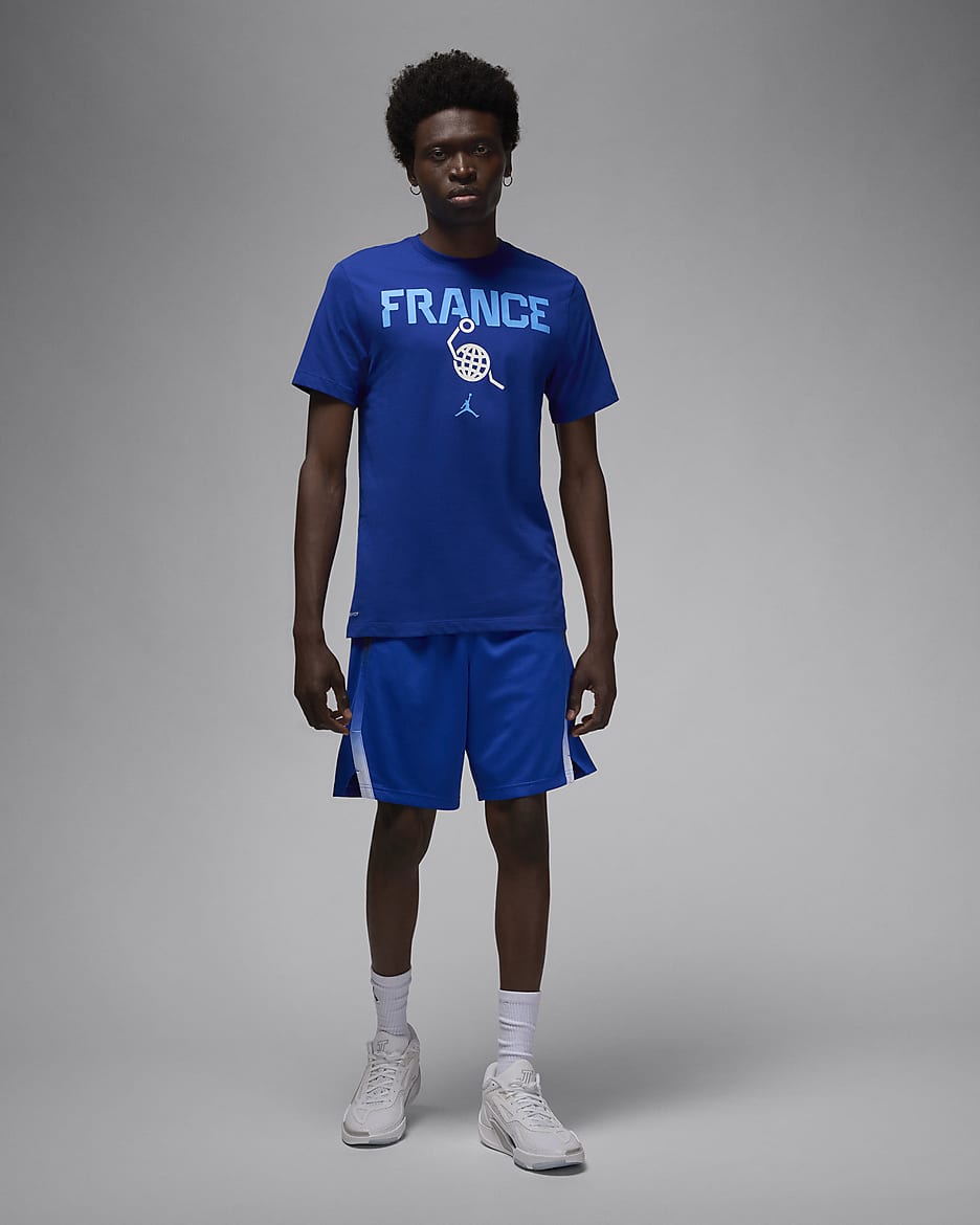 T-shirt da basket Nike Francia – Uomo - Old Royal/Old Royal/Bianco/University Blue