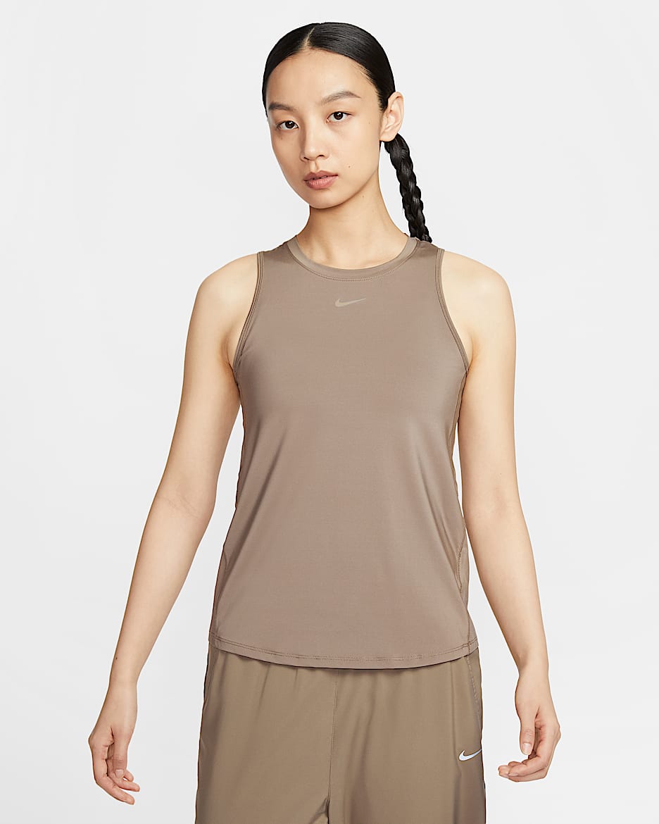 Nike One Classic Women's Dri-FIT Tank Top - Mink Brown/Black