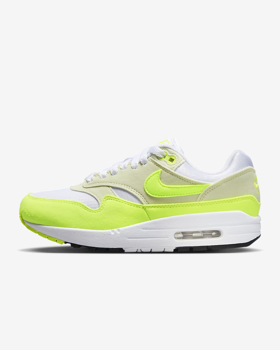 Calzado para mujer Nike Air Max 1 - Blanco/Mar de cristal/Negro/Volt