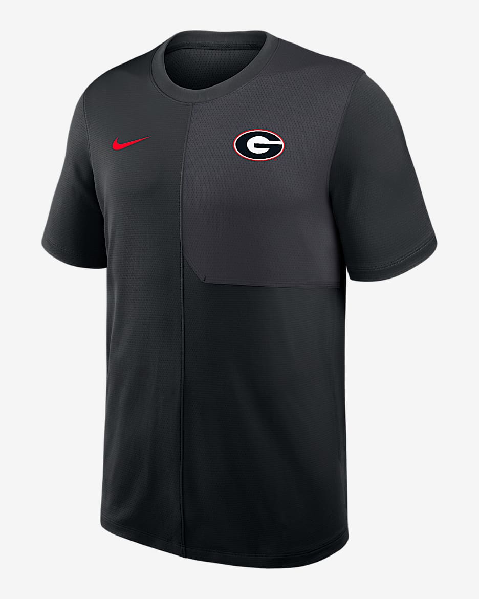 Georgia Sideline Coach Men's Nike Dri-FIT College Top - Black