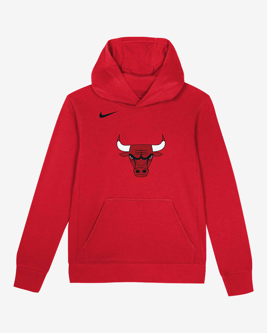 Sudadera con gorro sin cierre Nike de la NBA para niños talla pequeña Chicago Bulls Club - Rojo universitario