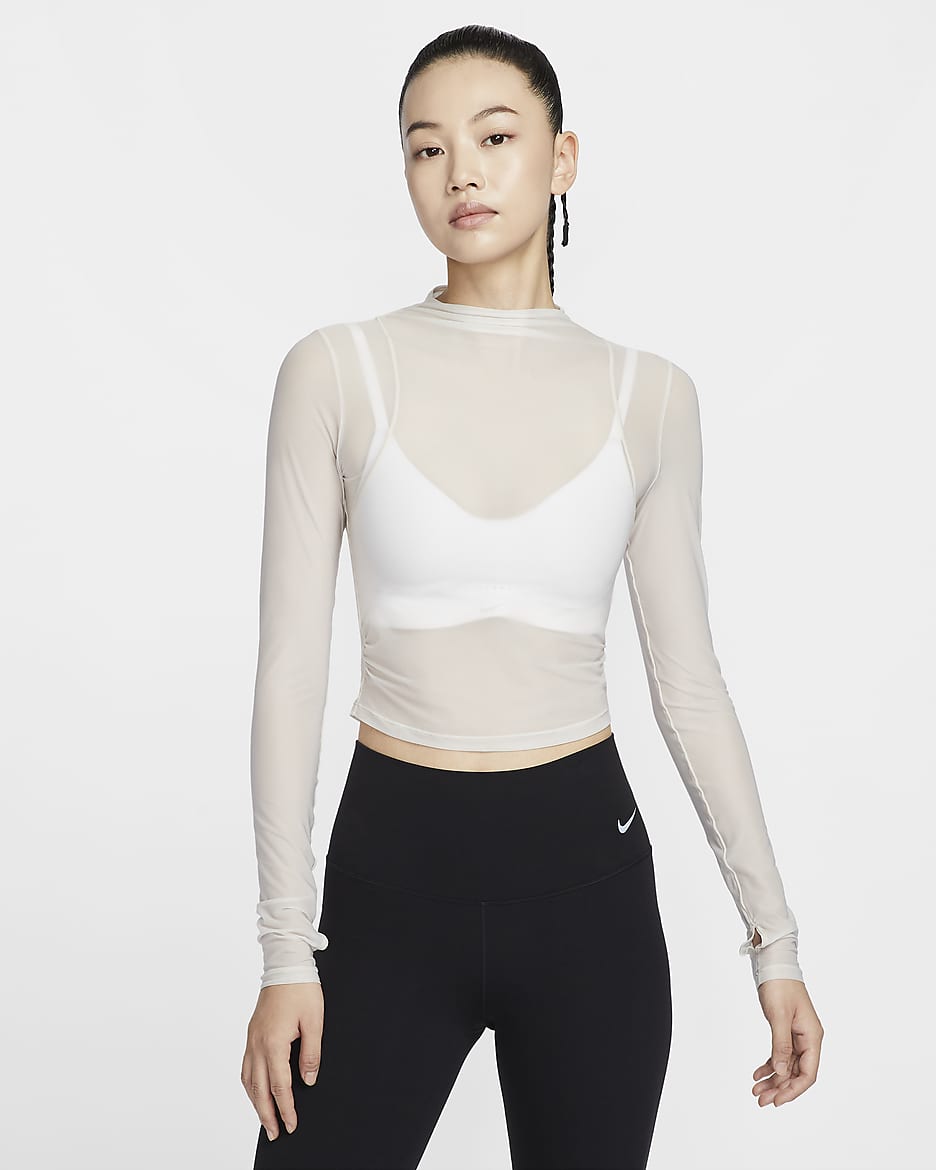 ナイキ ゼンビー ウィメンズ Dri-FIT ロングスリーブ シアー トップ - ライトオールウッドブラウン