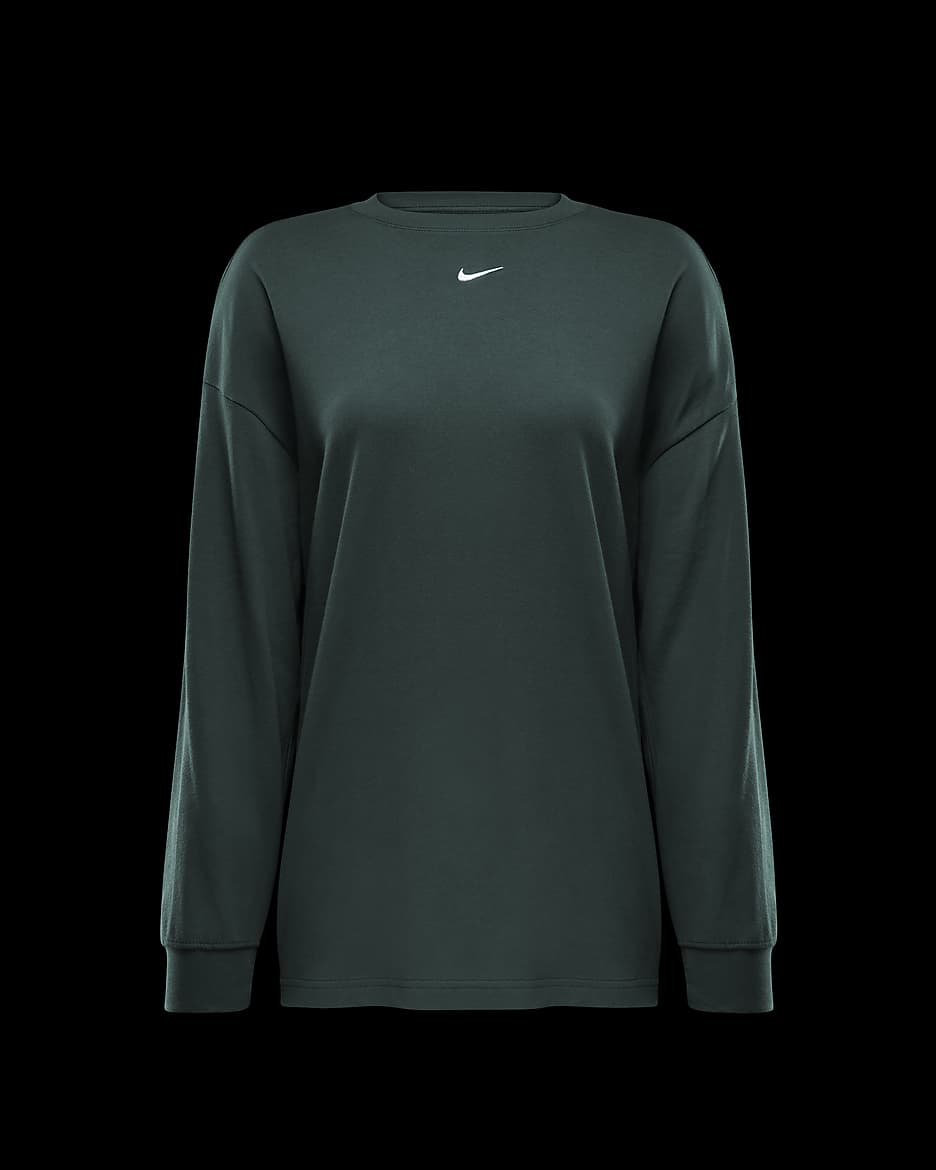 Nike Sportswear Essential extragroßes Longsleeve (Damen) - Vintage Green