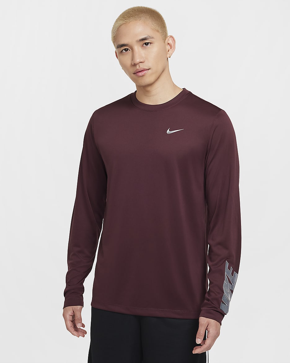 ナイキ メンズ Dri-FIT バスケットボール Tシャツ - バーガンディクラッシュ