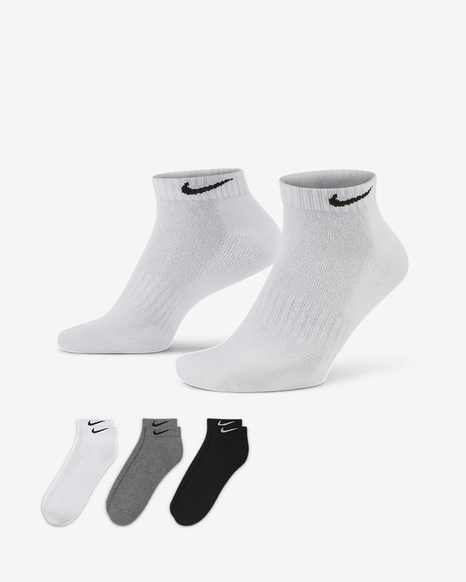 Nike Everyday Cushioned Training Low Socks (3 Pairs) - Multi-Color