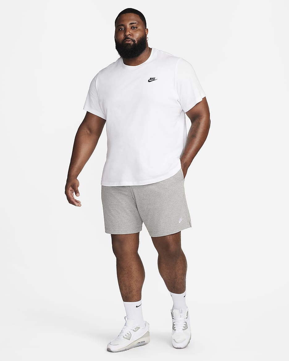 Short en maille Nike Club pour homme - Dark Grey Heather/Blanc