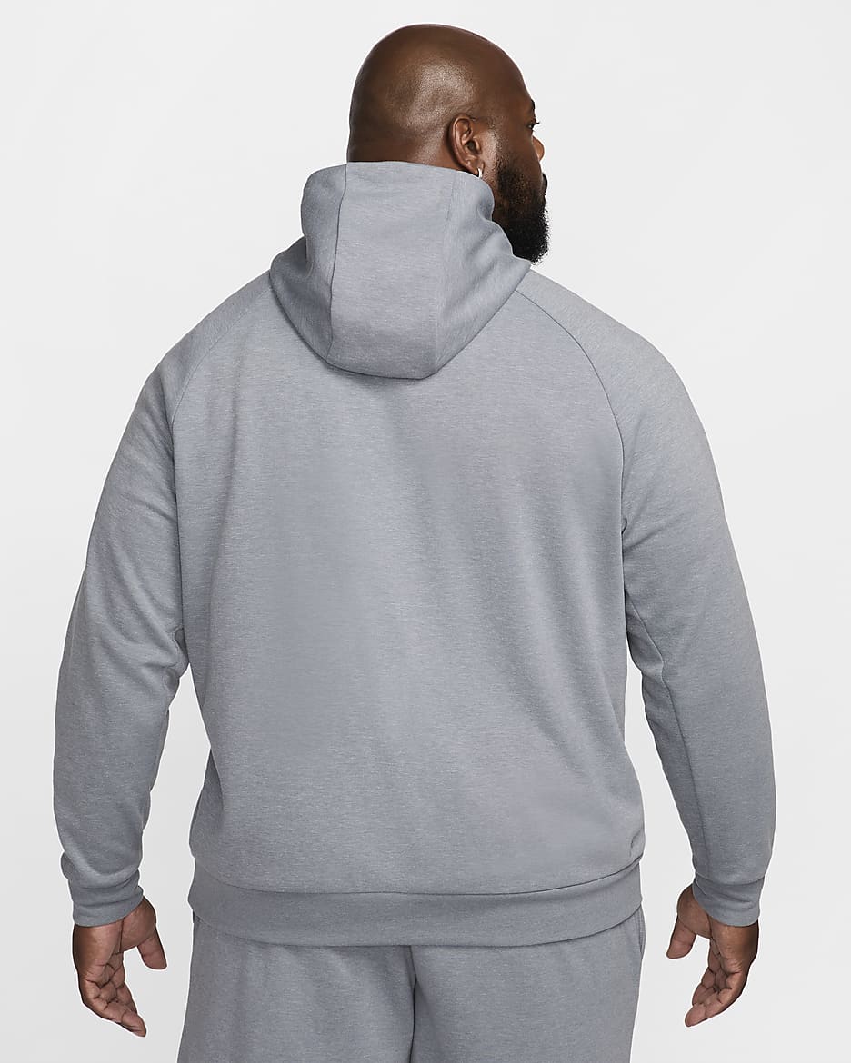 Alsidig Nike Primary Dri-FIT UV-pullover-hættetrøje til mænd - Cool Grey/Heather/Cool Grey