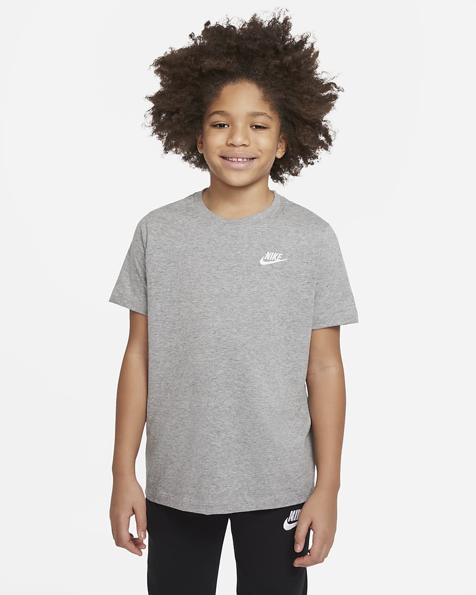 Nike Sportswear T-skjorte til store barn - Dark Grey Heather/Hvit