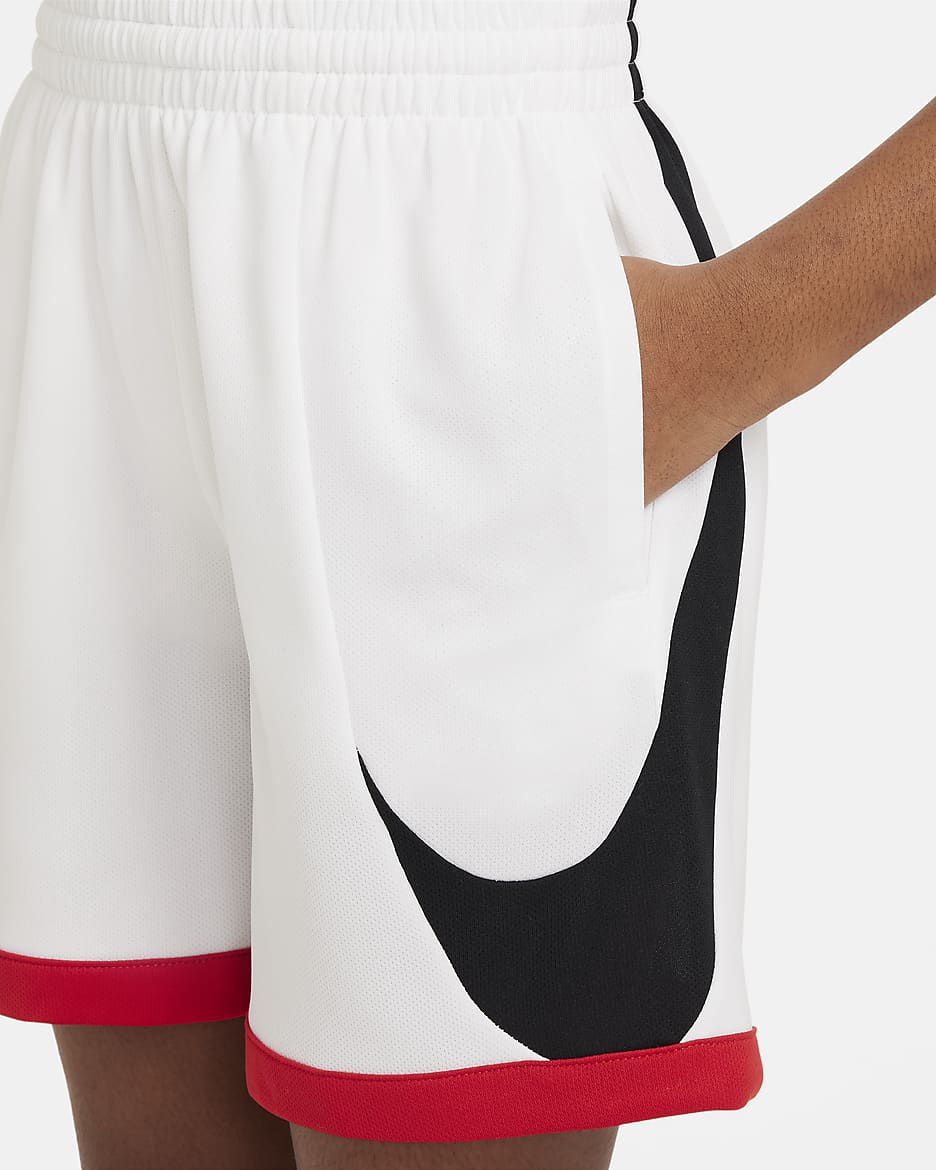 Nike Multi+ Dri-FIT-træningsshorts til større børn - hvid/sort/University Red