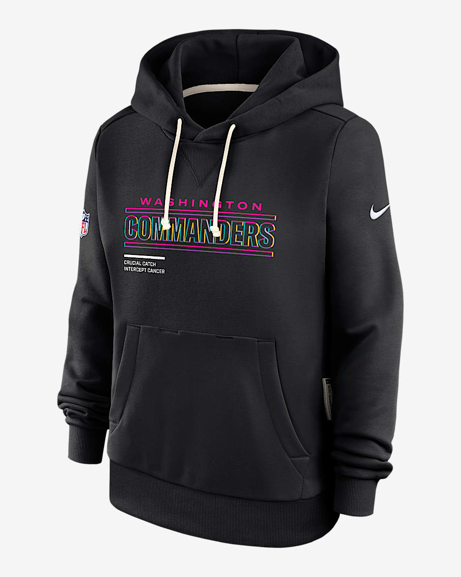 Sudadera con gorro sin cierre Nike Dri-FIT de la NFL para mujer Washington Commanders Crucial Catch - Negro