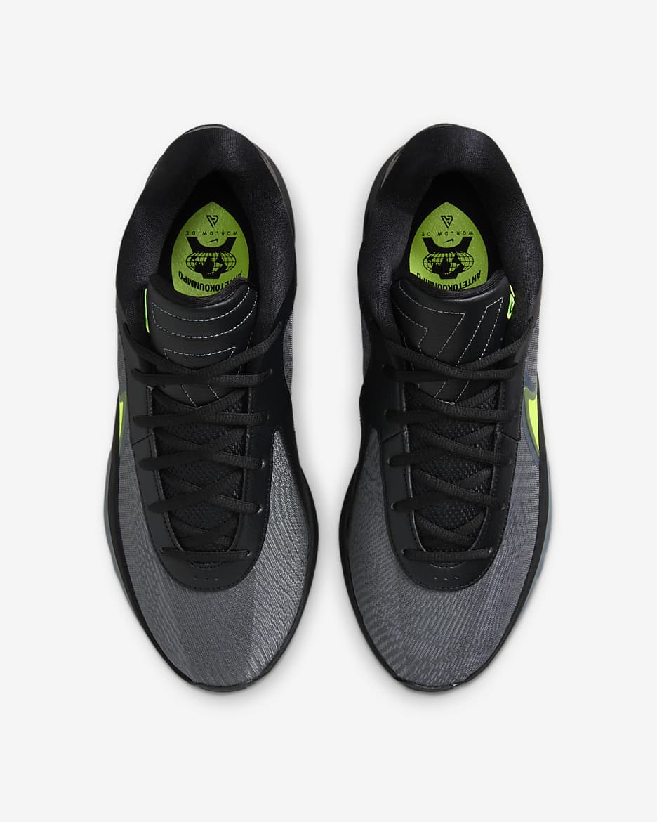 Giannis Freak 6 Basketball Shoes - Black/Cool Grey/Stadium Green/Volt